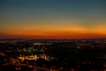 Fototapeta na wymiar Brasilia, Brazil - October 29, 2012: View of Parque Dona Sarah Kubitschek, in Brasilia, from the viewpoint of the TV tower at dusk.