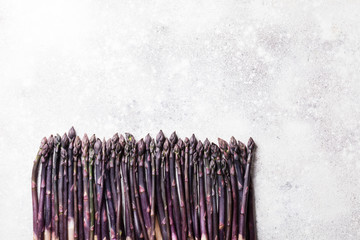 Fresh purple asparagus.Food for vegetarians. Raw vegetable. Vitamins.