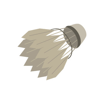 Vector bambinton shuttlecock. Icon for your design in isometric style. Isolate on a white background.