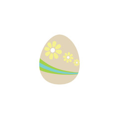 Easter egg icon flat over white