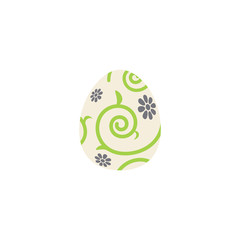 Easter egg icon flat over white