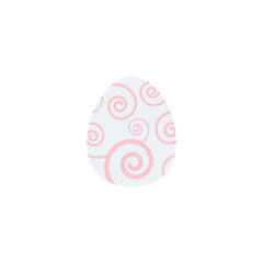 Easter egg icon flat over white