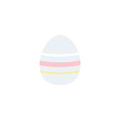 Easter egg icon flat over white