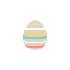 Easter egg icon flat over white
