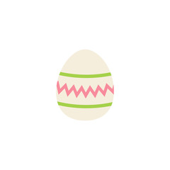 Easter egg icon flat over white