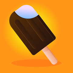 ice, cream, chocolate, isolated, cold, food