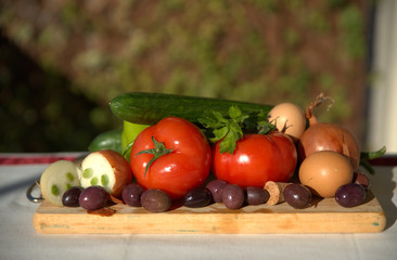 Mediterranean diet, ingredients of Greek village salad