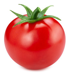 Fresh tomato vegetable. Tomato isolated on white background. Tomato with clipping path.