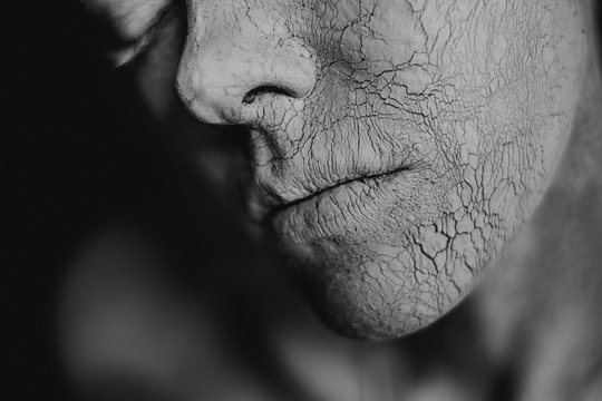 Cracked portrait.