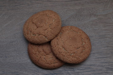 chip cookies on wooden table