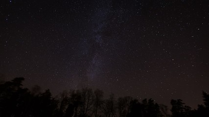 Fototapeta premium Night sky over rural landscape.