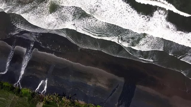 ocean waves shot from above with the drone.