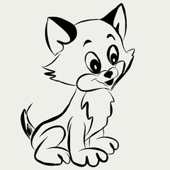 Graphic Illustration of kitten