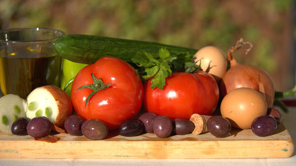 Mediterranean diet, ingredients of Greek village salad