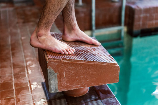 Starting Block In The Swimming Pool.