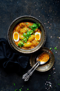 Egg Curry Rice Dinner