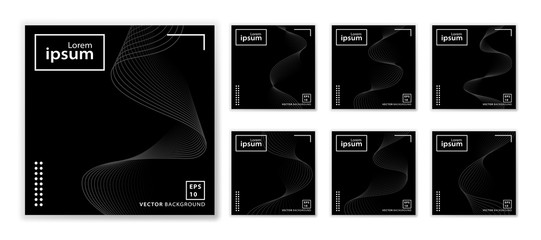 Set of wavy background