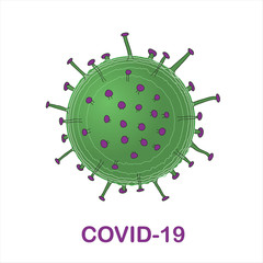 Catroon coronavirus disease COVID-19 infection medical isolated