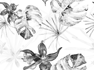 Orchid Seamless Pattern.