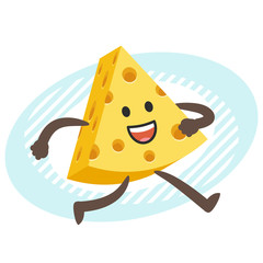 Cartoon Cheese Character running.