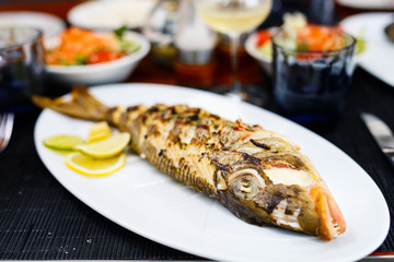 Grilled fish lunch