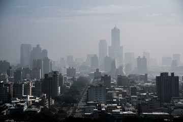 Hazy Urban Skyline in Taiwan