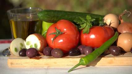 Mediterranean diet, ingredients of Greek village salad