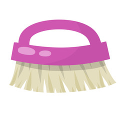 Brush for wet house cleaning and sweeping. item for combing horse. Cartoon flat illustration. Object for homework.