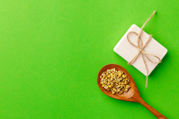 Natural handmade soap bars with flowers