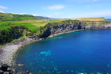 Pombas bay.Trail Baías da Agualva, PR02 TER. Terceira, Azores Islands, Portugal