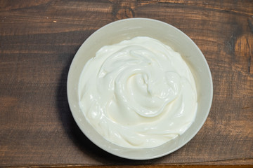 close up of sour cream clipping path