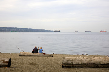 Vancouver, America - August 18, 2019: The English Bay, Vancouver, America