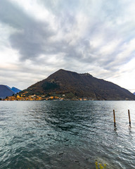 View from MontIsola Island with Lake Iseo. Italian landscape Dec-15-2019 - 337103965