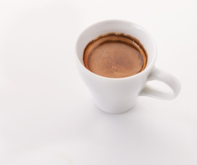 coffee in a cup on a white background