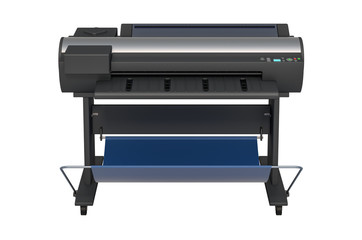 Wide Format Printer, front view. 3D rendering