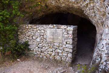 Cave on Vis island where Josip Broz Tito was hiding in World War 2