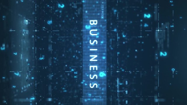 Vertical video random words business display background blinking animation finance imagination inspiration vision isolated illustration strategy concept