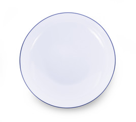 empty plate isolated on white background.