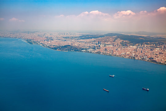 Aerial Istanbul Maltepe Pendik shore