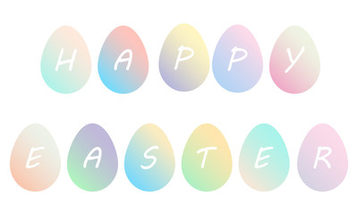 Pastel gradient Easter colorful eggs vector illustration