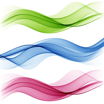 A set of transparent waves.Abstract colour background waves.Vector