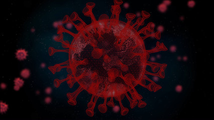 Virus Pandemic Growth. 3d Render Covid-19 Taking over the Planet Earth. Coronavirus Disease Across the Planet. Medical Concept. Stay Home. Stop Together.