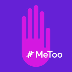 Hashtag 'metoo' feminist vector hand illustration