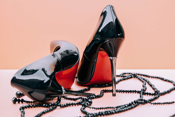 black women's high-heeled shoes