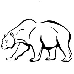Obraz na płótnie Canvas Grizzly bear icon. Silhouette of animal 