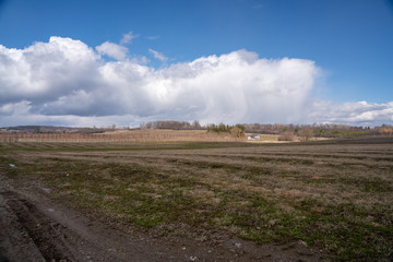Image of clouds over a field 