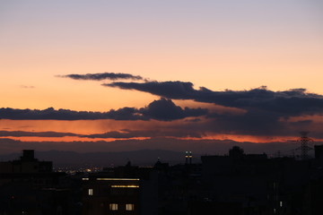 A beautiful landscape of city at evening