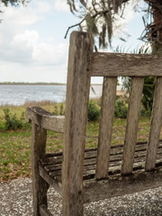 Naklejka premium Bench by the Ocean
