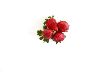 strawberries on a white background