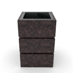 3d model urn Troy Maroon Granite